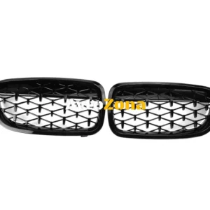 Бъбреци Решетки за BMW 5-та серия 2010-2017, F10, F11, F18 M5, 528i, 535i, 535xi, 520i, 523i, 525i, Diamond Style Черен Гланц
