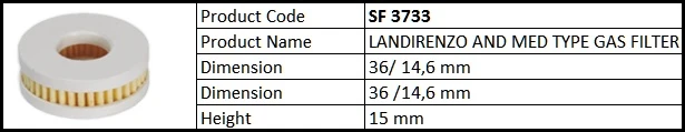 Филтър за газ SF 3733 Landirenzo and Med