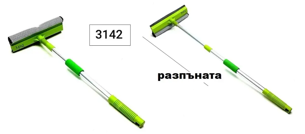 Четка за стъкла с гъба и гумено перо 81cm