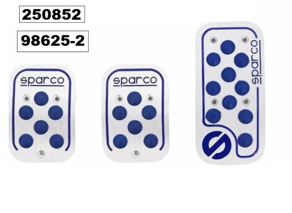 Педали спортни Sparco -ХРОМ със синьо 3бр. /к-т