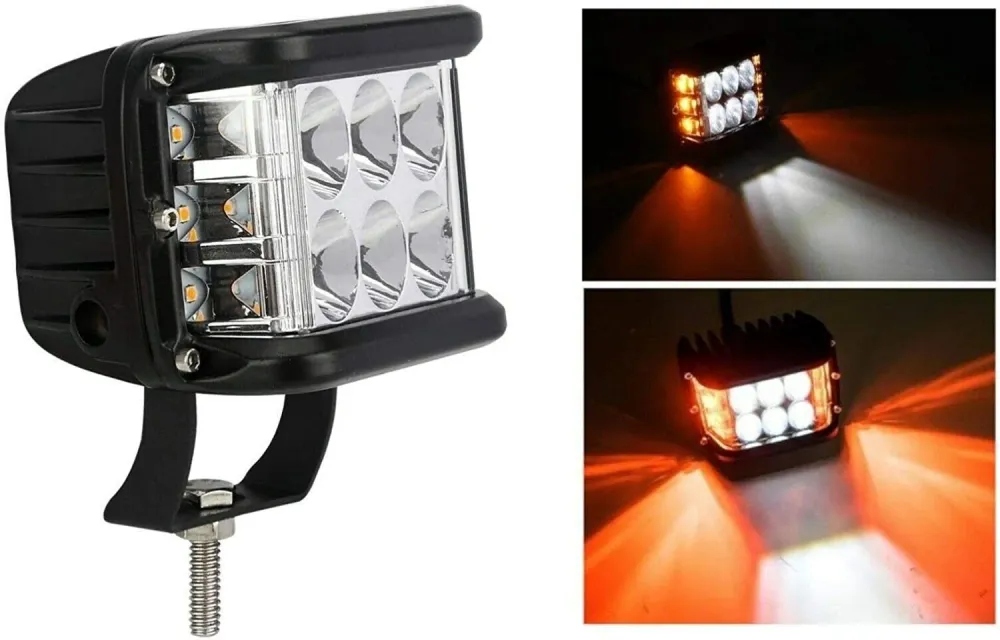 LED БАР ХАЛОГЕН 45W - Аварийна Лампа Бяла + Оранжева Светлина