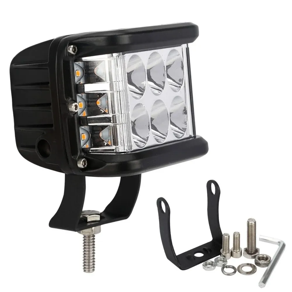 LED БАР ХАЛОГЕН 45W - Аварийна Лампа Бяла + Оранжева Светлина