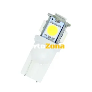 Лед крушки тип T10 с 5 SMD диода 5000K