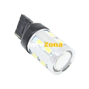 Диодна крушка тип T20 CANBUS с 16 SMD диода и лупа 5630 единична светлина оранжева