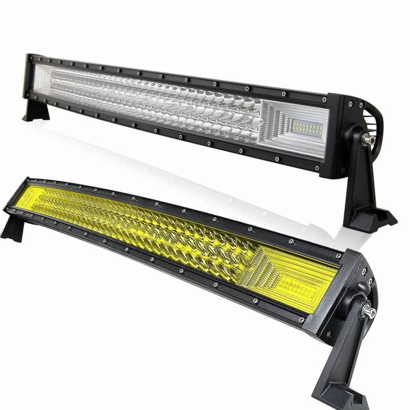 ИЗВИТ ЛЕД БАР / LED BAR 459W - 105СМ Бяла и Оранжева светлина + Блиц ефект