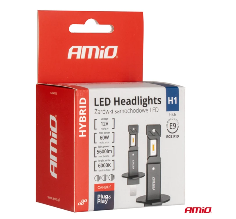 Лед Крушки AMIO HYBRID LED H1 6000K Canbus 60W ЛЕД - БЕЗ КАБЕЛ