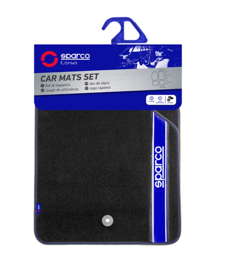 Мокетени универсални стелки 4бр./к-т SPARCO син кант