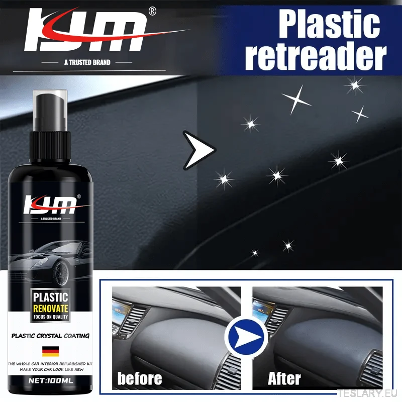 100ml Car Plastic Restorer & Shine Wax - дълготрайно хидрофобно покритие за интериор и екстериор, озарява черни повърхности