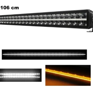 106 cm / 42 Инча 12V - 24V Led Bar Лед Бар Пиано дизайн Диоден Прожектор Супер Мощен Бяла и Оранжева Светлина Габарит Мъгл...