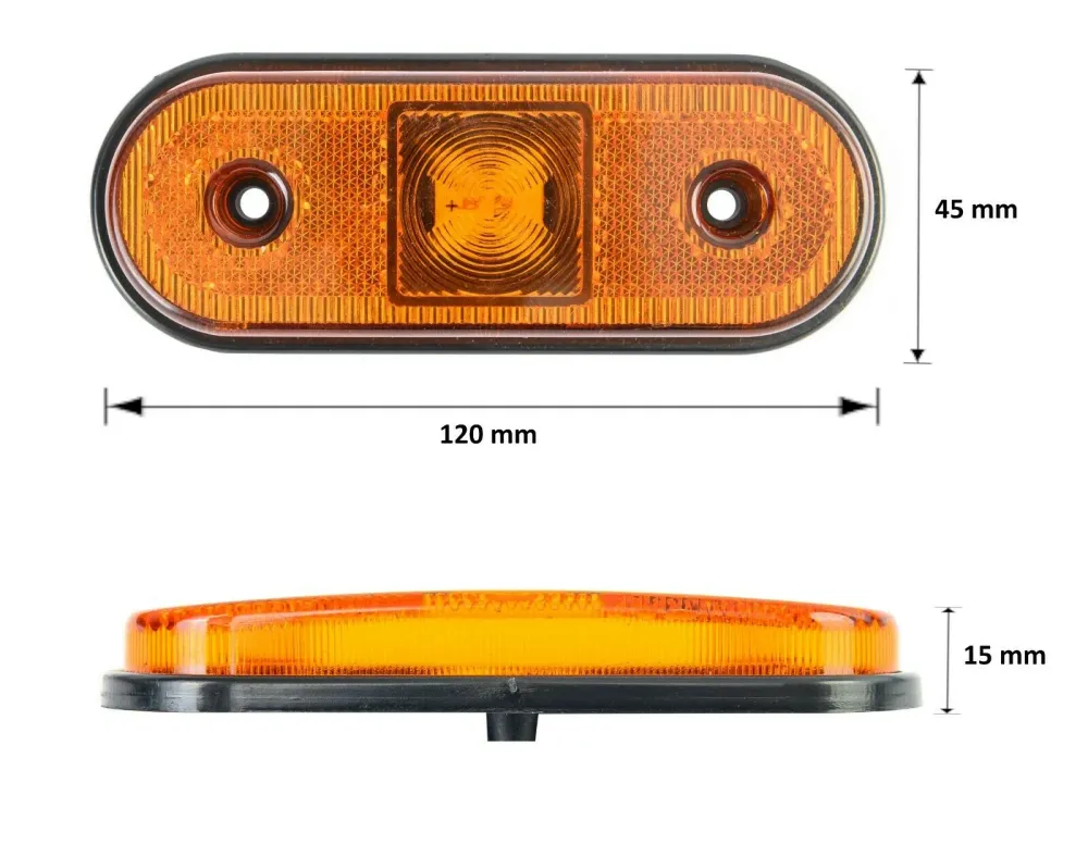 1 брой 12-24V LED Диоден Маркер Токос Габарит Светлина За Камион Ремарке Платформа Оранжев