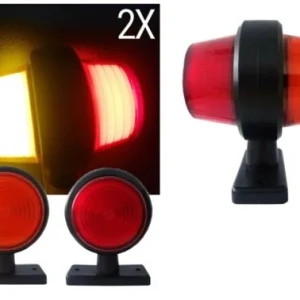 Комплект от 2 броя 12-24V висококачествени ЛЕД LED Диодни Странични Маркери, Рогчета, Светлини За Камион, Ремарке, Караван...