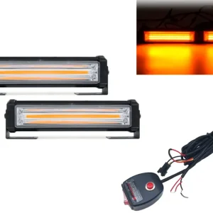 Комплект 2 Броя С Контролер 12.5 cm Сигнална Аварийна Блиц Маяк Led Бар Лампа Пътна Помощ Платформа