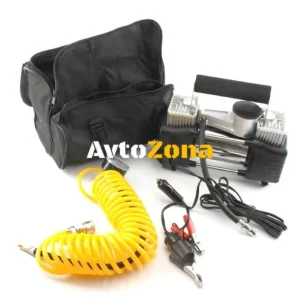 Компресор За Помпане На Гуми Двубутален Двуцилиндров Метален 12V 20A