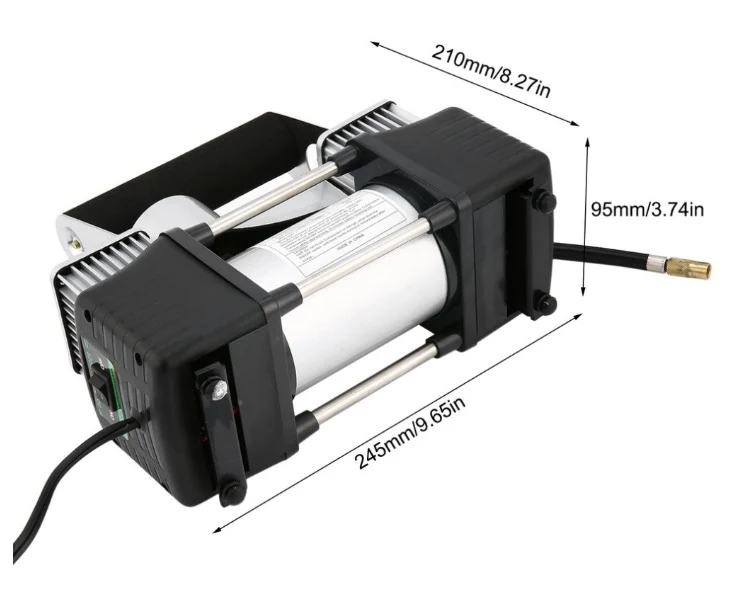Компресор За Помпане На Гуми Двубутален Двуцилиндров Метален 12V 20A