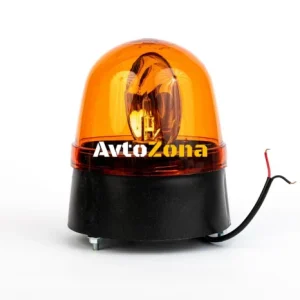 Въртяща Сигнална Аварийна Оранжева Лампа Маяк с Крушка 12V - 24V, Ø 146mm