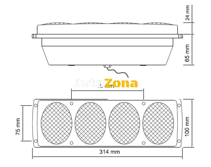 Комплект Стопове, 12V -24V, 314mm x 100mm x 65mm, Подходящи за Бус Камион Тир Ремарке Караван