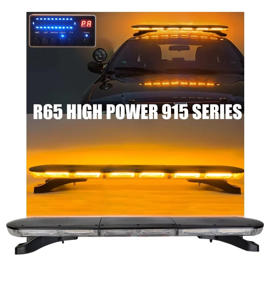 12V 24V Лед Led Диодна Мощна Аварийна Сигнална Лампа Буркан 96 см 126W 16 режина Бяло Стъкло За Пътна Помощ Платформа Снег...