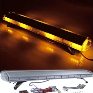 12V 24V Лед Led Диодна Мощна Аварийна Сигнална Лампа Буркан с Магнит 130 см 10 режина Бяло Стъкло За Пътна Помощ Платформа...