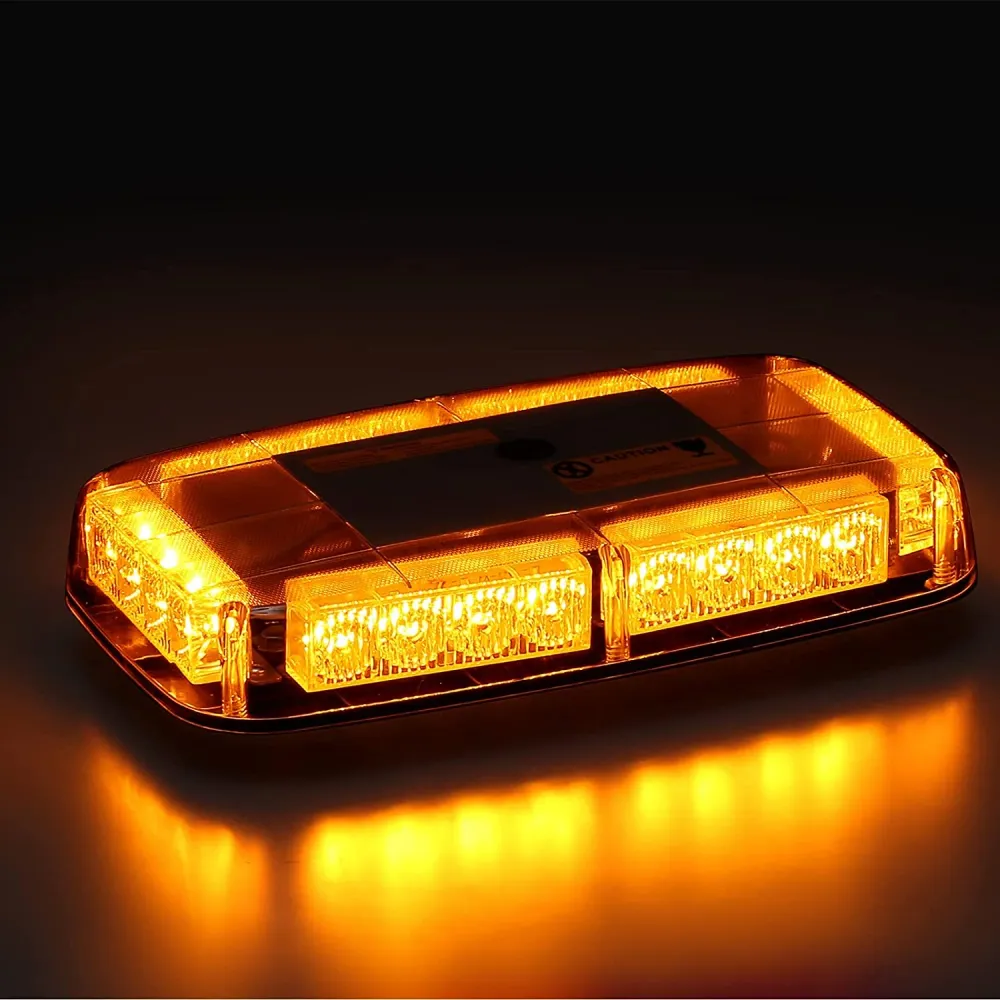 12V 24V Лед Led Диодна Мощна Аварийна Сигнална Лампа Буркан с Магнит 15 режима Оранжево Стъкло За Пътна Помощ Платформа Сн...