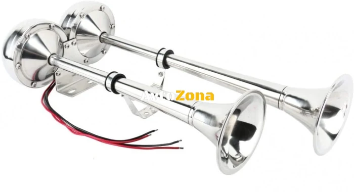 Тромба 12V Двойна За Яхта, Кораб, Лодка, Катамаран, Камион, ТИР, 455 х 190 mm, Супер Мощен и Силен Звук !