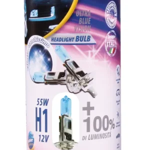 Комплект от 2 броя халогенни крушки крушка H1 Х1 12V 55W + 100% 5000K E4 Goodyear Гудиър