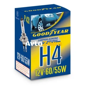 1 брой халогенна крушка H4 Х4 12V 60 / 55W P14,5s 5000K E4 Goodyear Гудиър