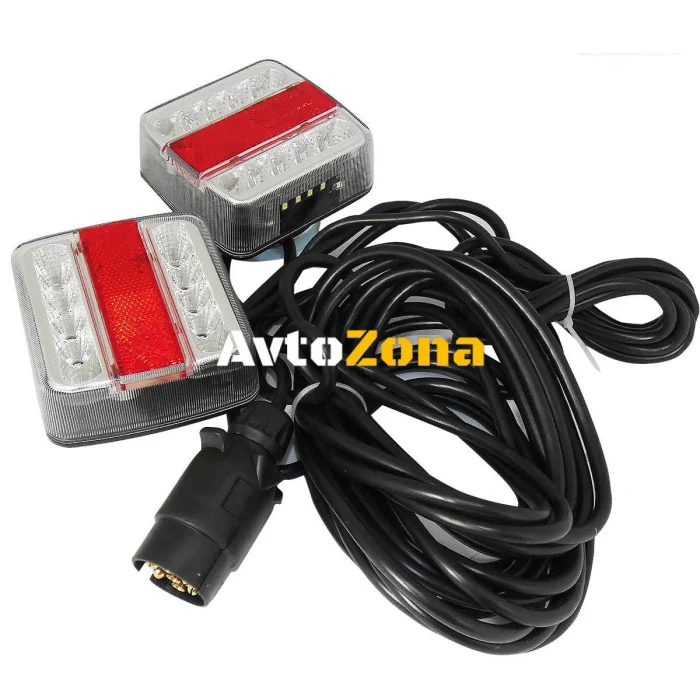 12V LED стопове пет функции за ремаркета и колесари с магнит кабел