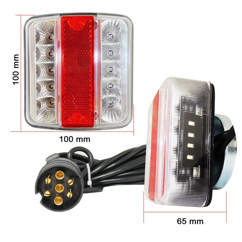 12V LED стопове пет функции за ремаркета и колесари с магнит кабел