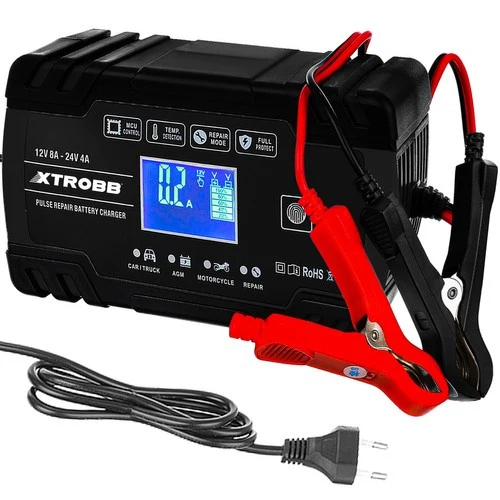 Зарядно за акумулатор 12V/24V с LCD дисплей и защита