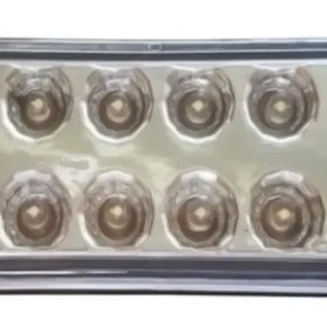 1бр - 12V/24V БЯЛ - 8 LED диоден преден маркер / токос - габаритна светлина за камиони, тирове и ремаркета - 100мм х 40мм