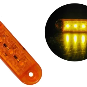 12V-24V - 3 LED страничен маркер токос габарит - за бус платформа камион ремарке автобус - 65 мм х 10 мм - оранжев