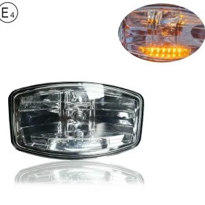 1 Брой Халоген Фар 12V-24V с крушка H7 + 6 ЖЪЛТИ LED габаритни светлини E-Mark За Камион Трактор Багер Земеделски Машини и...