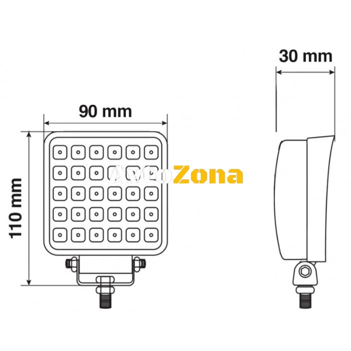 16W 1380lm LED ЛЕД Диоден Фар Работна Лампа Прожектор Задна Светлина