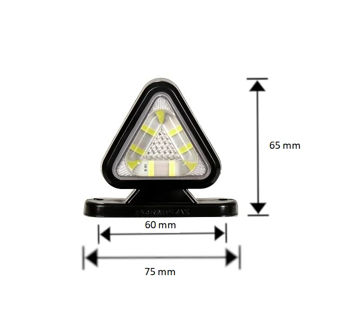 Комплект от 2 броя 18LED ЛЕД мини светодиоднен габарит токос тип рогче 12 - 24V бяло - червено с триъгълна форма Неон Ефек...