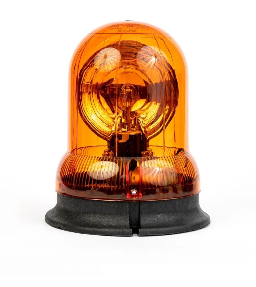 Въртяща Сигнална Аварийна Оранжева Лампа Маяк с Крушка 24V, Ø 148mm