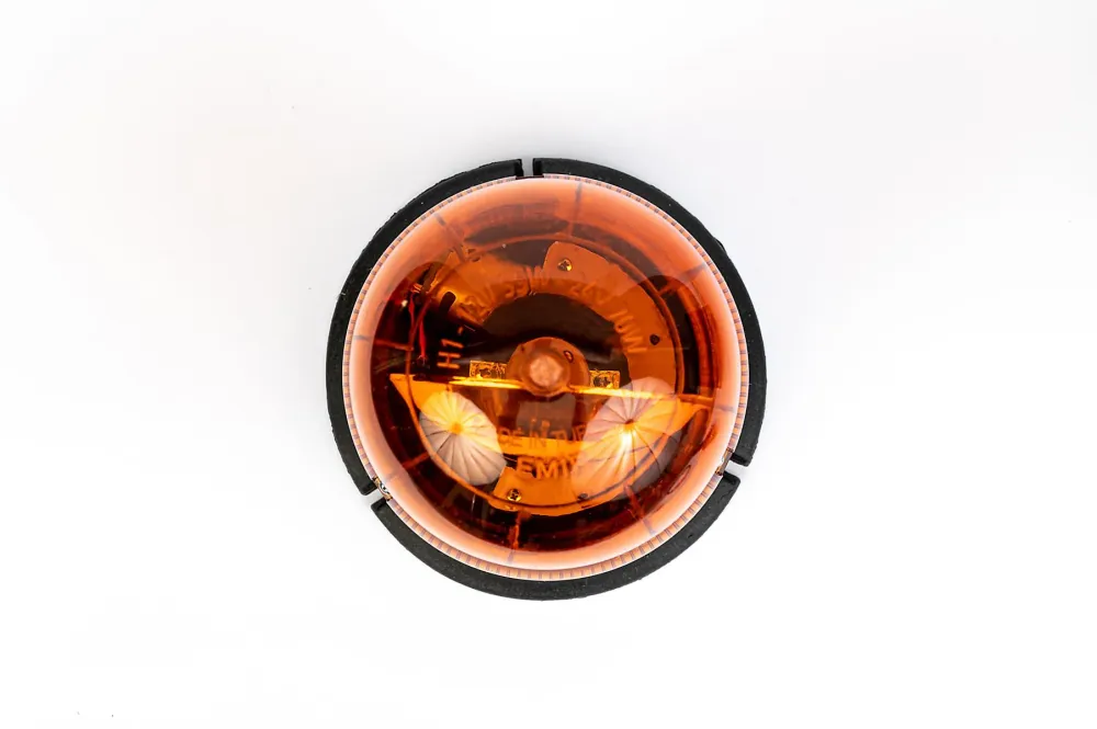 Въртяща Сигнална Аварийна Оранжева Лампа Маяк с Крушка 24V, Ø 148mm