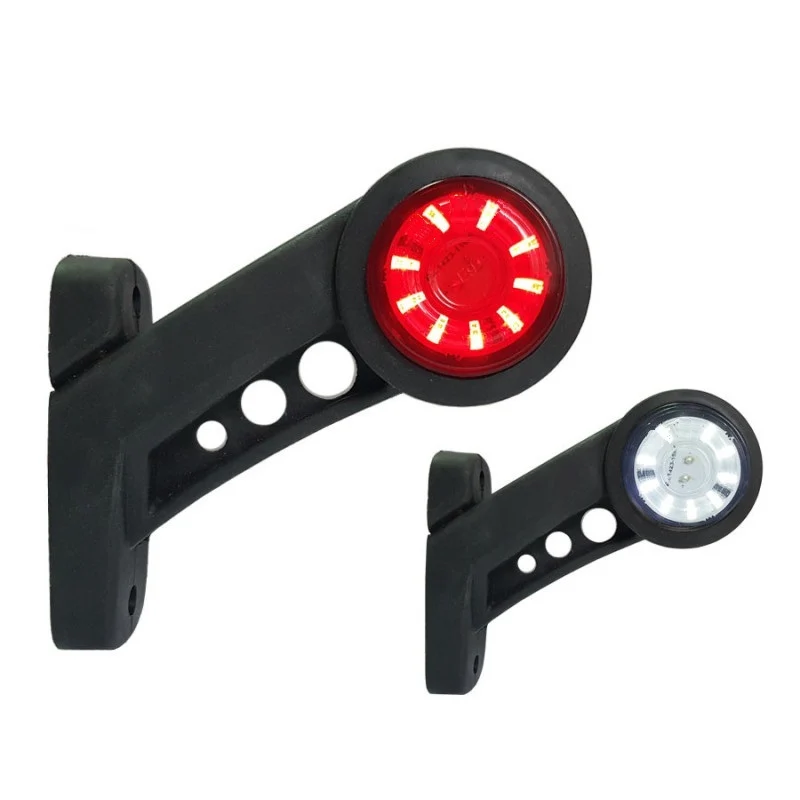 Комплект от 2 броя 12- 24V LED ЛЕД рогчета странични габаритни светлини въртящи се с ротация за камион ремарке платформа к...