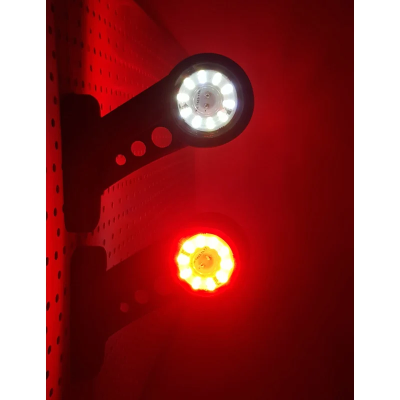 Комплект от 2 броя 12- 24V LED ЛЕД рогчета странични габаритни светлини въртящи се с ротация за камион ремарке платформа к...