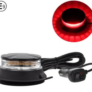 24W Лед Led Компактна Диодна Въртяща се Сигнална Аварийна Лампа Маяк Буркан с магнит и вендуза 12V - 24V с магнит Е9 E-Mar...