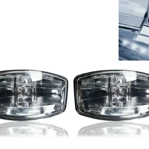 Комплект 2 Броя Халоген, Фар, 265mm X 161mm, 12V 24V, Крушка H7 + 6 LED ЛЕД Диода, E-Mark, За Камион, Трактор, Багер, Земе...