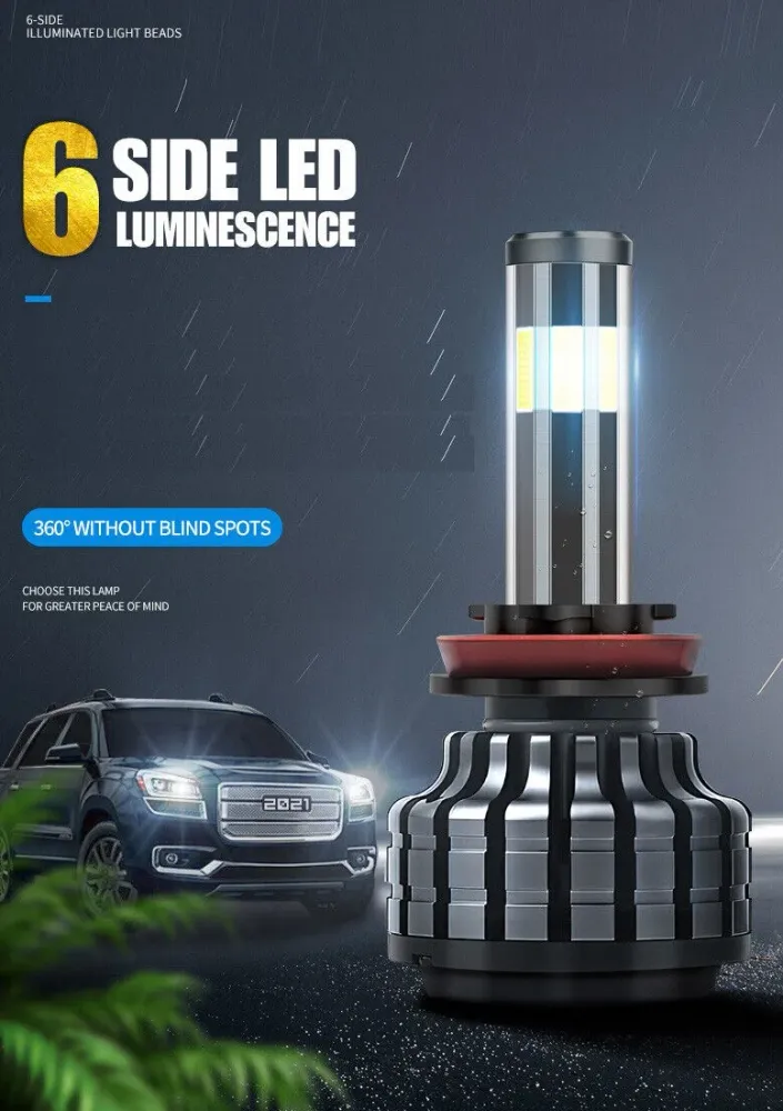 Комплект 360° градуса COB LED ЛЕД диодни крушки H7 Х7 12V 80W 16000 lm за фарове Canbus без грешки