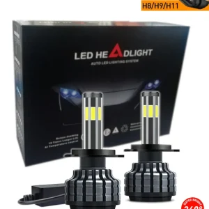 Комплект 360° градуса COB LED ЛЕД диодни крушки H11 H8 H9 Х11 Х8 Х9 12V 80W 16000lm за фарове Canbus без грешки