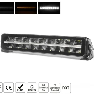 42.8 cm / 17 Инча 12V - 24V Led Bar Лед Бар Пиано дизайн Диоден Прожектор Супер Мощен Бяла и Оранжева Светлина Габарит Мъг...