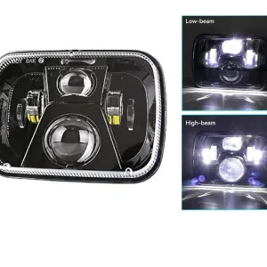 Универсален 45W ЛЕД LED фар лампа халоген 12V-24V къси/дълги 20 x 14cm за АТВ джип мотоциклет камион трактор и др.