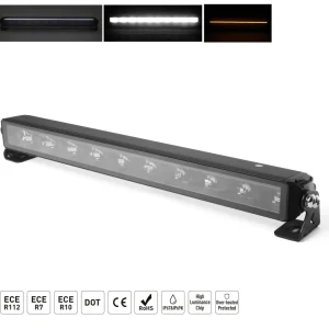54.5 cm / 22 Инча 12V - 24V Висококачествен Led Bar Лед Бар Диоден Прожектор с бяла и оранжева габаритна светлина DRL мъгл...