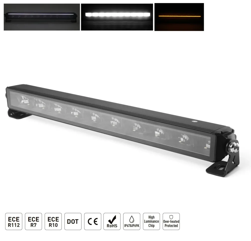 54.5 cm / 22 Инча 12V - 24V Висококачествен Led Bar Лед Бар Диоден Прожектор с бяла и оранжева габаритна светлина DRL мъгл...
