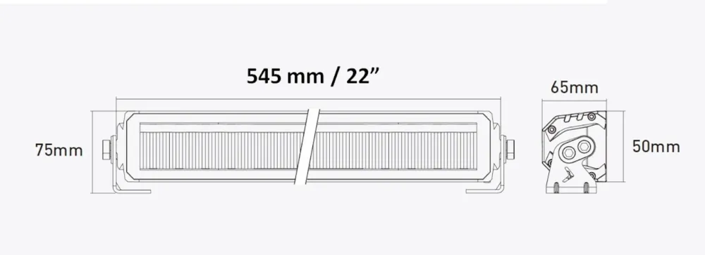 54.5 cm / 22 Инча 12V - 24V Висококачествен Led Bar Лед Бар Диоден Прожектор с бяла и оранжева габаритна светлина DRL мъгл...