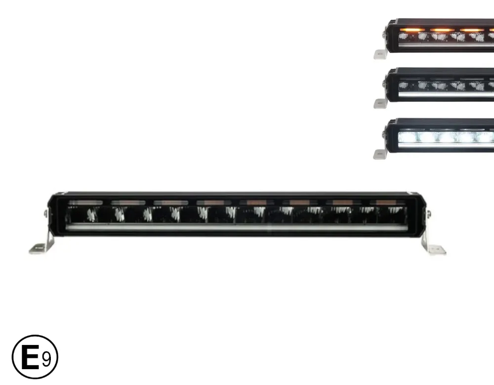 58.5 cm / 23 Инча 12V - 24V Висококачествен Led Bar Лед Бар Диоден Прожектор с бяла DRL габаритна светлина и оранжева авар...