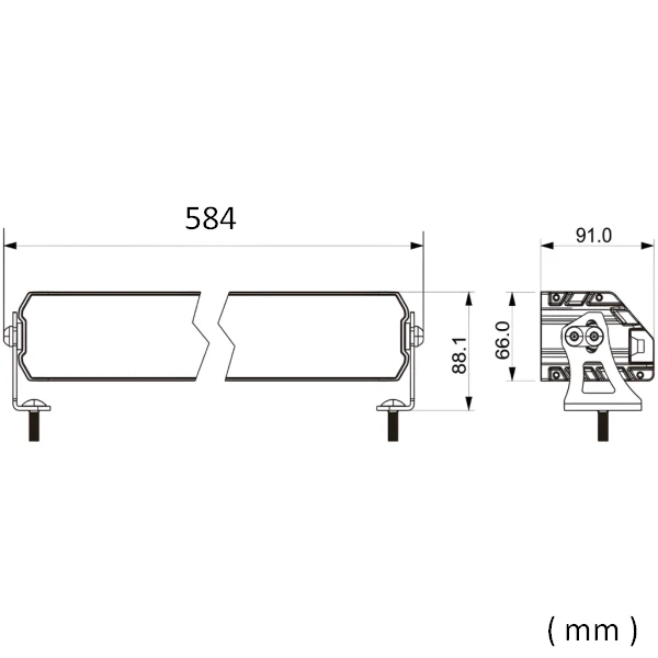 58.5 cm / 23 Инча 12V - 24V Висококачествен Led Bar Лед Бар Диоден Прожектор с бяла DRL габаритна светлина и оранжева авар...
