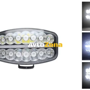 80W LED Лед Фар Халоген, Три Функции, Неон ефект, Neon 24,5см x 13,9см, 4100lm, 12V - 24V, E-Mark Подходящ За DAF MAN Scan...